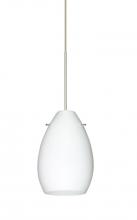  1XP-171307-SN - Besa Pendant Pera 6 Satin Nickel Opal Matte 1x50W Halogen