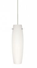  1XC-412107-LED-SN - Besa Tu Tu Pendant, Opal Matte, Satin Nickel, 1x5W LED