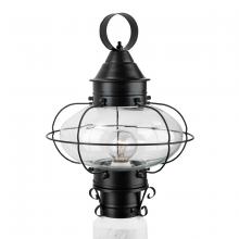  1321-BL-CL - Cottage Onion Outdoor Post Lantern - Black with Clear Glass