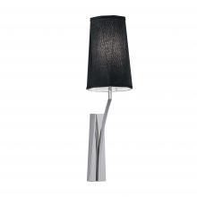  8291-PN-BS - Diamond Narrow Wall Sconce - Polished Nickel with Black Shade