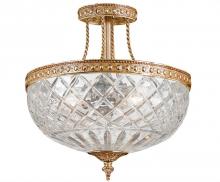  118-12-OB - Crystorama 3 Light Brass Crystal Ceiling Mount II