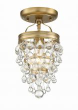  131-VG_CEILING - Calypso 1 Light Crystal Teardrop Vibrant Gold Semi Flush Mount