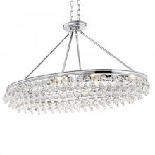  279-CH - Calypso 8 Light Crystal Teardrop Chrome Oval Chandelier