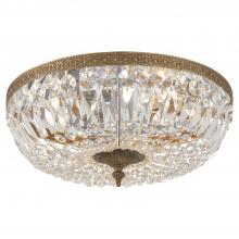  716-OB-CL-MWP - Crystorama 3 Light Clear Hand Cut Olde Brass Flush Mount