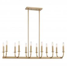  BAI-A2112-AG - Bailey 12 Light Aged Brass Linear Chandelier