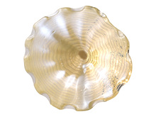  AW18002-D16 - Beige Feather 16"D Hand Blown Art Glass Wall DÃ©cor