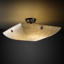  CLD-9651-25-MBLK-F6-LED3-3000 - 18" LED Semi-Flush Bowl w/ Concentric Circles Finials