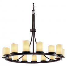  CNDL-8715-14-CREM-DBRZ - Dakota 15-Light 1-Tier Ring Chandelier