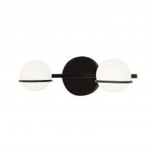  FSN-4162-OPAL-MBLK - Centric 2-Light Bath Bar