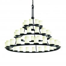  FSN-8714-10-OPAL-MBLK - Dakota 45-Light 3-Tier Ring Chandelier