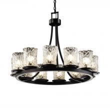  GLA-8768-16-CLRT-MBLK-LED12-8400 - Dakota 12-Light Ring LED Chandelier (Short)