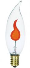  365600 - 3W CA8 Incandescent Flicker Flame Clear E12 (Candelabra) Base, 120 Volt, Box