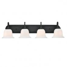  6117100 - 4 Light Wall Fixture Matte Black Finish White Opal Glass