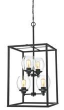  6328000 - 4 Light Chandelier Matte Black Finish Clear Glass