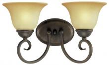  6659300 - 2 Light Wall Fixture Ebony Bronze Finish Aged Alabaster Glass