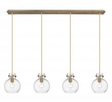  124-410-1PS-BB-G410-8CL - Newton Sphere - 4 Light - 52 inch - Brushed Brass - Linear Pendant