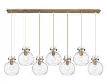  127-410-1PS-BB-G410-8CL - Newton Sphere - 7 Light - 52 inch - Brushed Brass - Linear Pendant