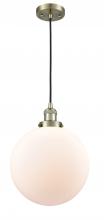  201C-AB-G201-12 - Beacon - 1 Light - 12 inch - Antique Brass - Cord hung - Mini Pendant