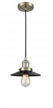  201C-AB-M6-LED - Railroad - 1 Light - 8 inch - Antique Brass - Cord hung - Mini Pendant