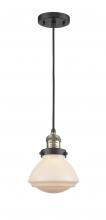  201C-BAB-G321-LED - Olean - 1 Light - 7 inch - Black Antique Brass - Cord hung - Mini Pendant