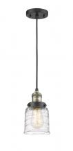  201C-BAB-G513-LED - Bell - 1 Light - 5 inch - Black Antique Brass - Cord hung - Mini Pendant