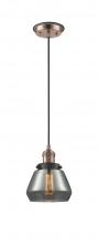  201CBP-ACBK-G173 - Fulton - 1 Light - 7 inch - Antique Copper - Cord hung - Mini Pendant