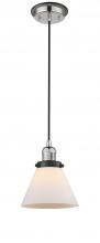  201CBP-PNBK-G41 - Cone - 1 Light - 8 inch - Polished Nickel - Cord hung - Mini Pendant