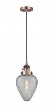  201CSW-AC-G165-LED - Geneseo - 1 Light - 7 inch - Antique Copper - Cord hung - Mini Pendant