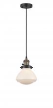  201CSW-BAB-G321-LED - Olean - 1 Light - 7 inch - Black Antique Brass - Cord hung - Mini Pendant