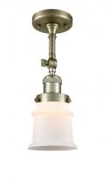  201F-AB-G181S-LED - Canton - 1 Light - 5 inch - Antique Brass - Semi-Flush Mount