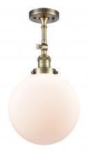  201F-AB-G201-10-LED - Beacon - 1 Light - 10 inch - Antique Brass - Semi-Flush Mount