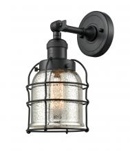  203-BK-G58-CE-LED - Bell Cage - 1 Light - 6 inch - Matte Black - Sconce