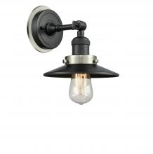  203BK-BPSN-HRSN-M6-BK - Railroad - 1 Light - 8 inch - Matte Black - Sconce