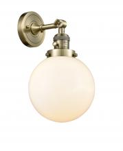  203SW-AB-G201-8-LED - Beacon - 1 Light - 8 inch - Antique Brass - Sconce