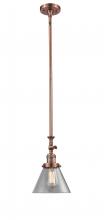  206-AC-G42 - Cone - 1 Light - 8 inch - Antique Copper - Stem Hung - Mini Pendant