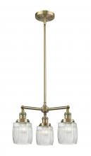  207-AB-G302 - Colton - 3 Light - 18 inch - Antique Brass - Stem Hung - Chandelier