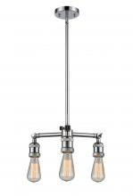  207-PC-LED - Bare Bulb - 3 Light - 15 inch - Polished Chrome - Stem Hung - Chandelier