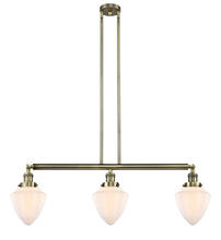  213-AB-G661-7 - Bullet - 3 Light - 38 inch - Antique Brass - Stem Hung - Island Light