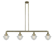  214-AB-G534 - Oxford - 4 Light - 52 inch - Antique Brass - Stem Hung - Island Light