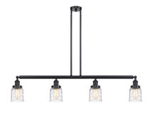  214-BK-G513 - Bell - 4 Light - 50 inch - Matte Black - Stem Hung - Island Light