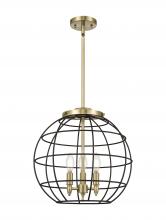  221-3S-AB-CE-16-BK - Lake Placid - 3 Light - 16 inch - Antique Brass - Pendant