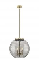  221-3S-AB-G1213-16SM - Athens Deco Swirl - 3 Light - 16 inch - Antique Brass - Cord hung - Pendant