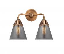  288-2W-AC-G63-LED - Cone - 2 Light - 14 inch - Antique Copper - Bath Vanity Light