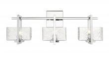  312-3W-PC-CL-LED - Striate - 3 Light - 24 inch - Polished Chrome - Bath Vanity Light