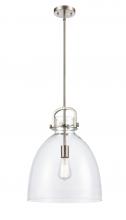  410-1SL-SN-G412-14CL - Newton Bell - 1 Light - 14 inch - Satin Nickel - Pendant