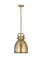  410-1SM-BB-M412-10BB - Newton Bell - 1 Light - 10 inch - Brushed Brass - Mini Pendant