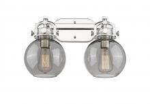  410-2W-PN-G410-7SM - Newton Sphere - 2 Light - 17 inch - Polished Nickel - Bath Vanity Light