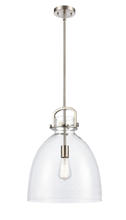  412-1S-SN-14CL - Newton Bell - 1 Light - 14 inch - Brushed Satin Nickel - Cord hung - Pendant