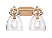  412-2W-BB-7CL - Newton Bell - 2 Light - 17 inch - Brushed Brass - Bath Vanity Light