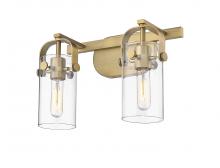  423-2W-BB-4CL-LED - Pilaster - 2 Light - 15 inch - Brushed Brass - Bath Vanity Light